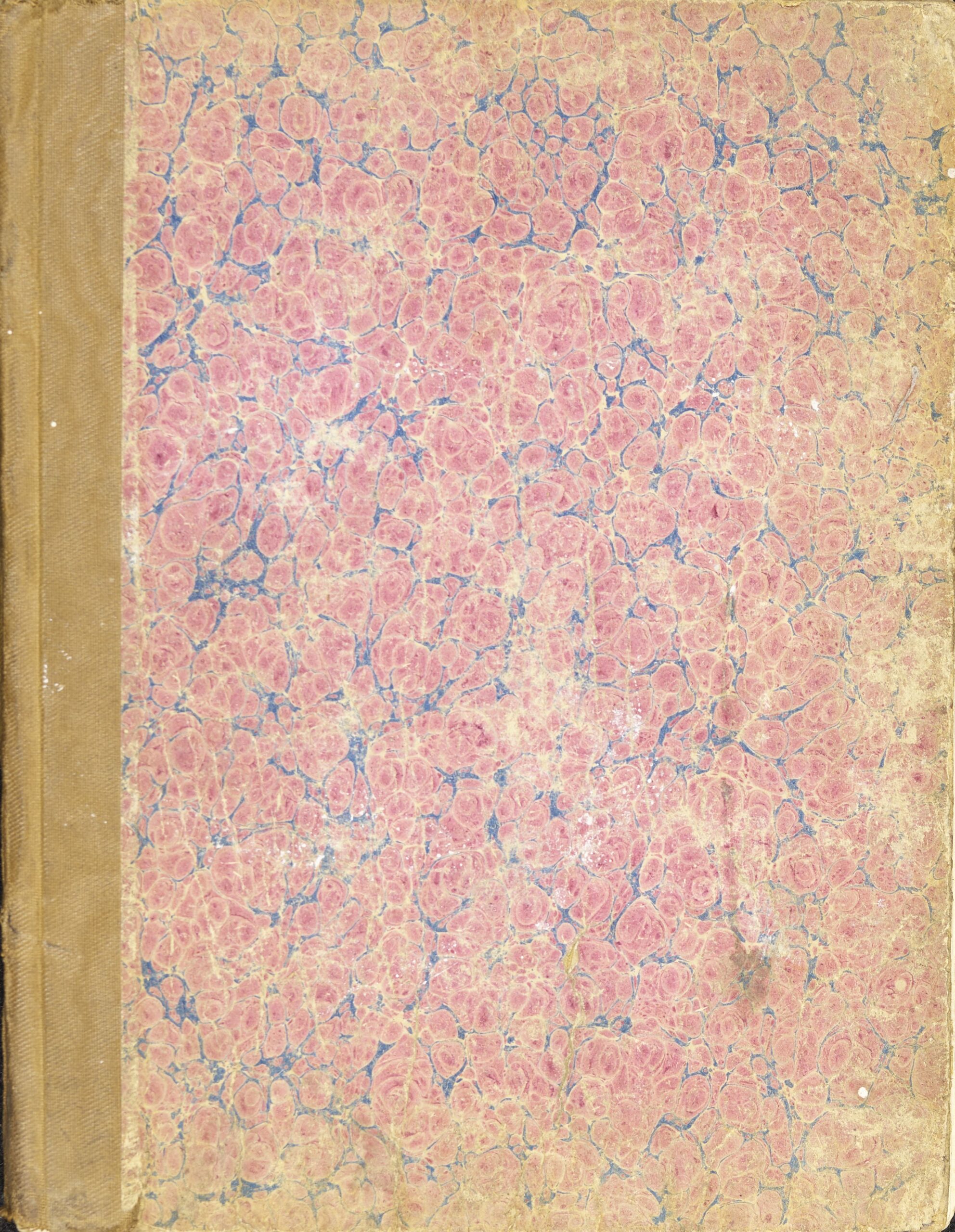 Red marbled notebook, belonging to K.B. McFarlane from his schooldays.